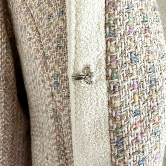 Cynthia Rowley Colorful Metallic Tweed Cropped Bolero Womens Blazer Size Small - Picture 5 of 14